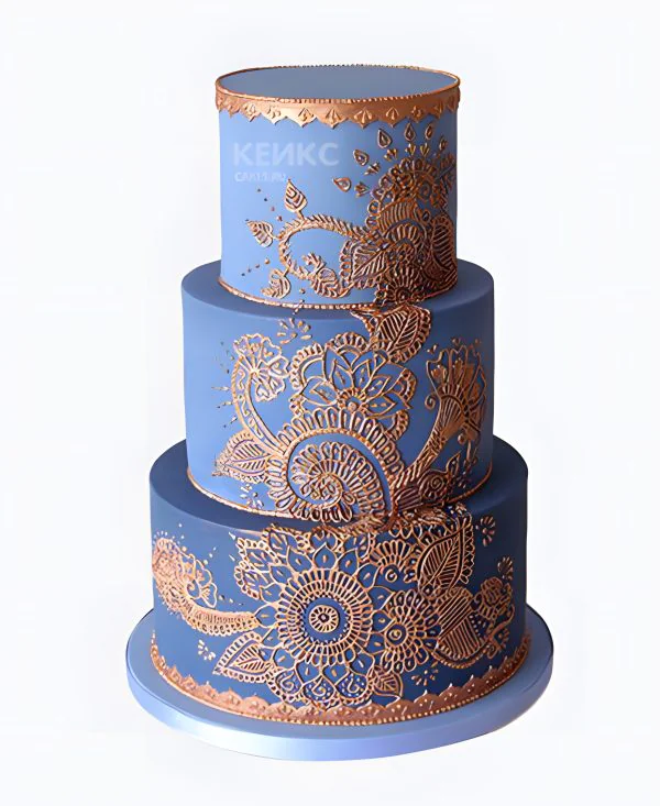 Стильный торт в индийском стиле Фото