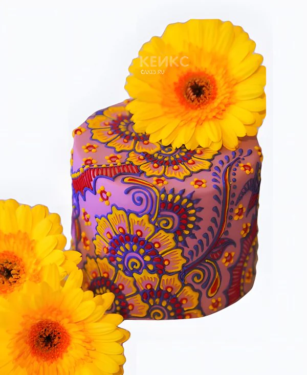 Торт с индийскими узорами Фото