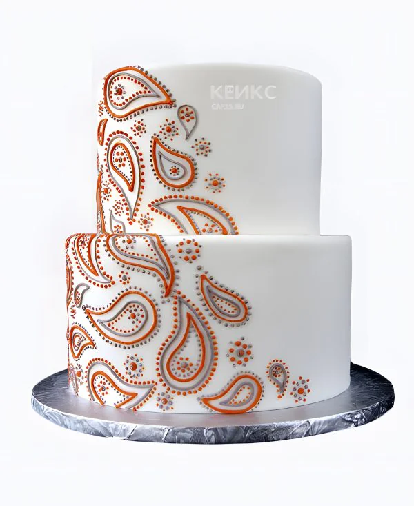 Торт в индийском стиле с узорами Фото