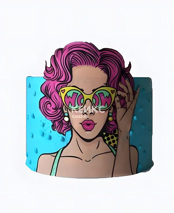 Яркий поп арт торт на день рождение девушке Яркий поп арт торт на день рождение девушке Фото