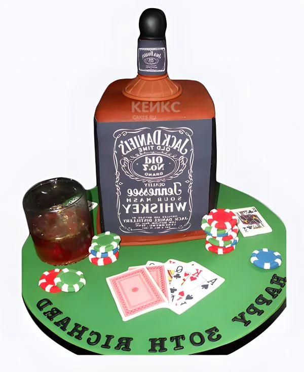 Торт виски с покером Торт виски с покером Фото