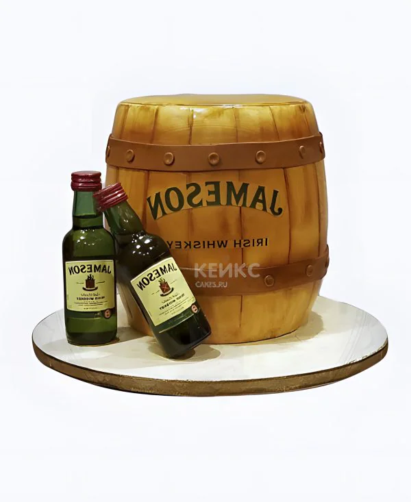 Необычный 3D торт виски с бутылкой Необычный 3D торт виски с бутылкой Фото