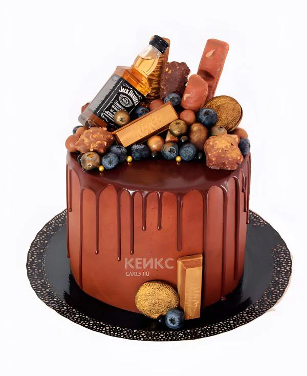 Торт с бутылочками виски Торт с бутылочками виски Фото