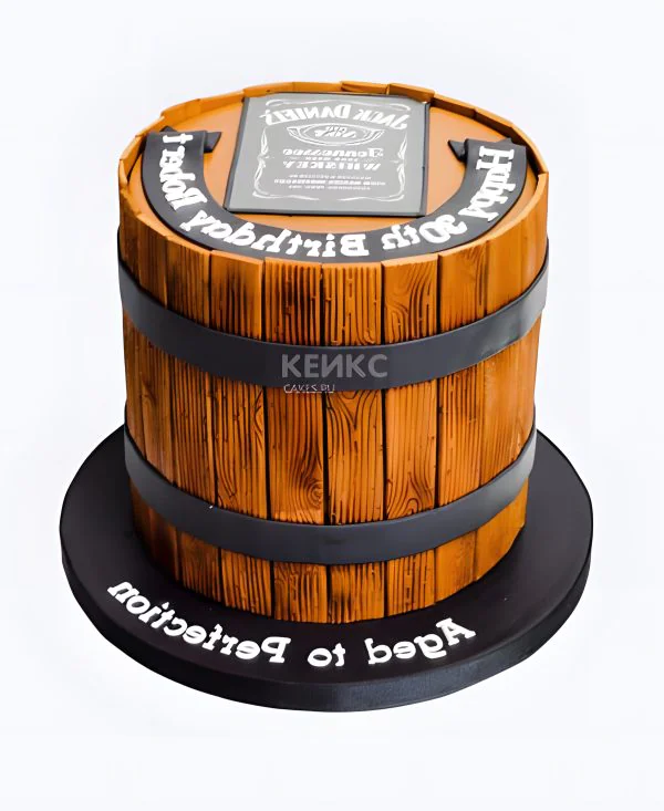 Недорогой торт виски джек дениелс с фотопечатью и надписью Недорогой торт виски джек дениелс с фотопечатью и надписью Фото