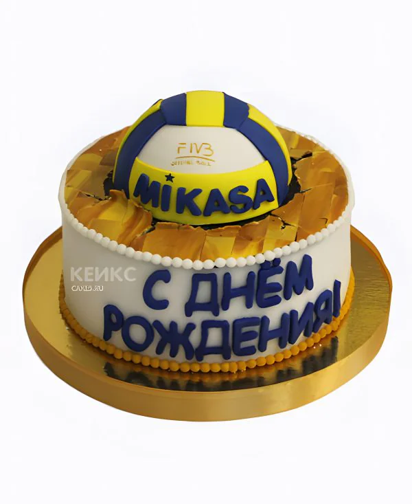 Торт волейбол с мячом и надписью Торт волейбол с мячом и надписью Фото
