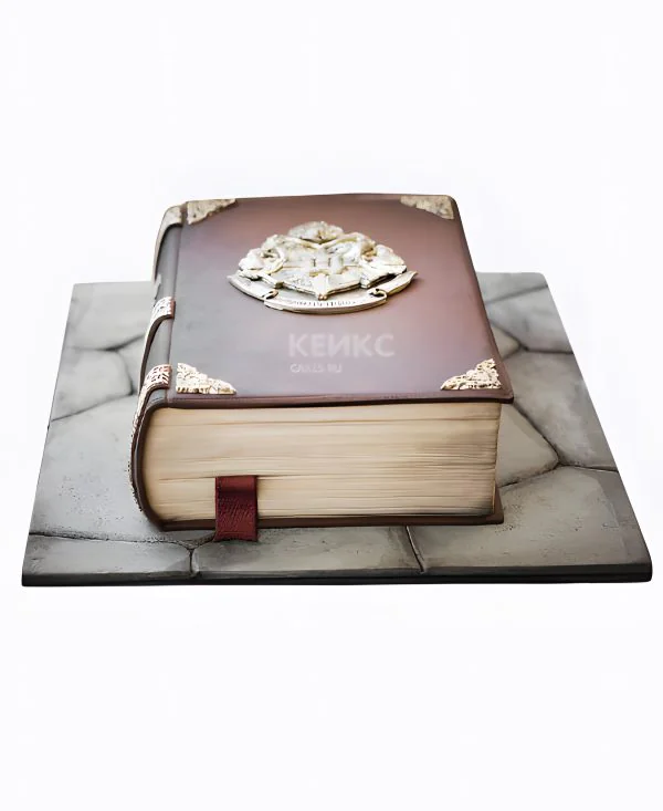 Шикарный торт с закладкой и золотым знаком Фото