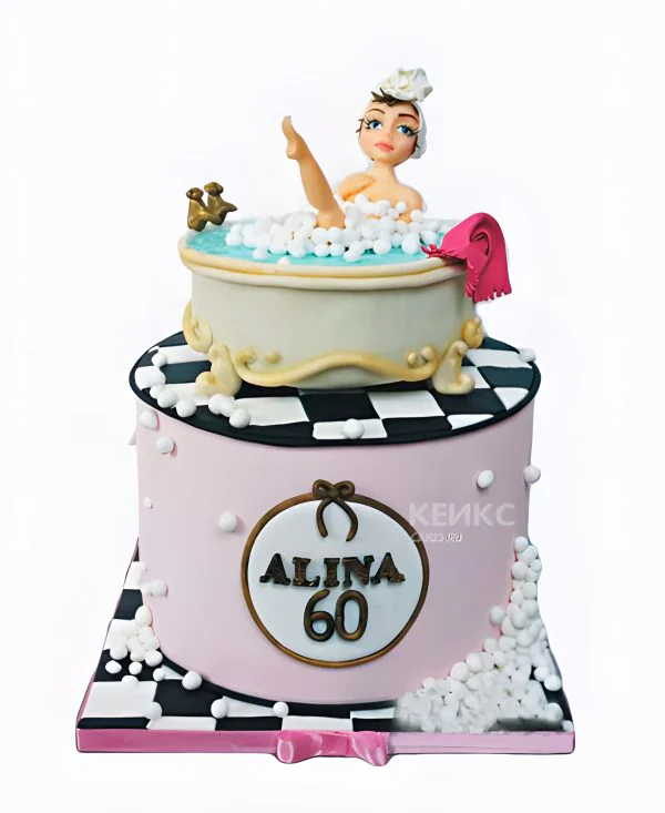 Торт с девушкой в ванной Фото