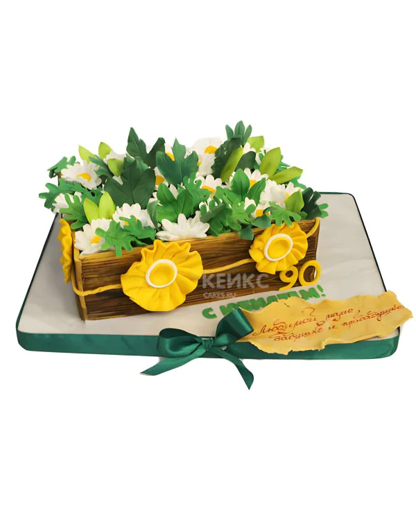 Торт на юбилей бабушке ящик с рассадой Фото