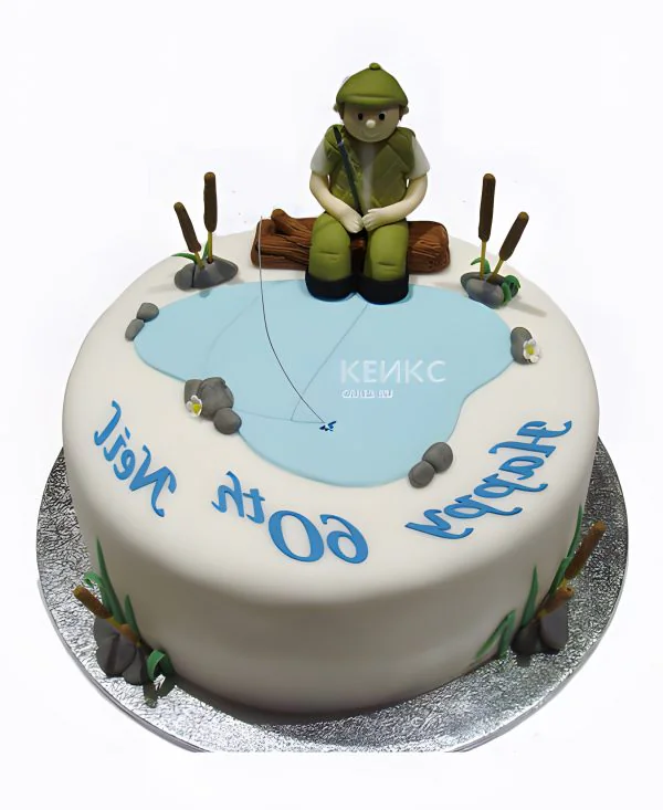 Торт зимняя рыбалка Фото