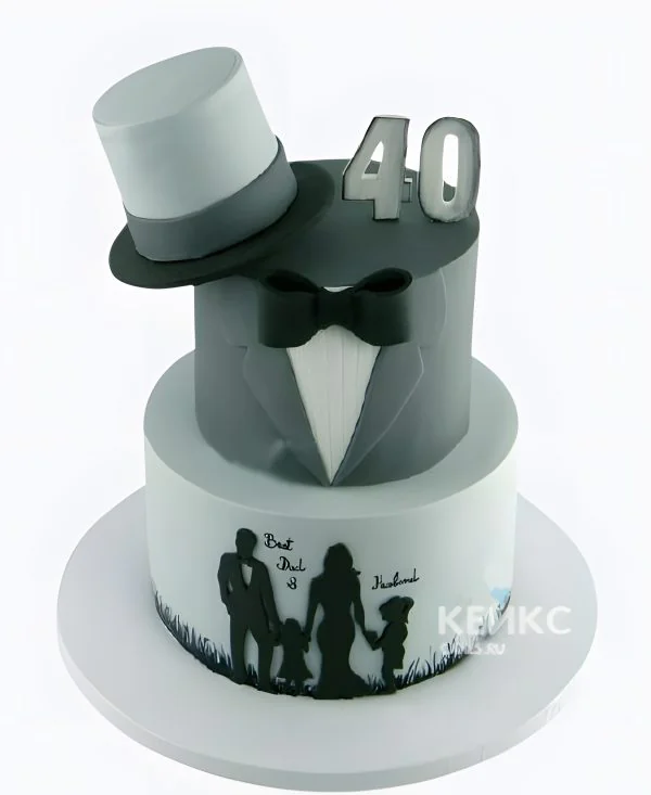 Элегантный торт мужчине на день рождения Элегантный торт мужчине на день рождения Фото