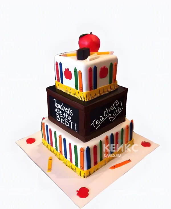 Квадратный торт на выпускной в детский сад Квадратный торт на выпускной в детский сад Фото