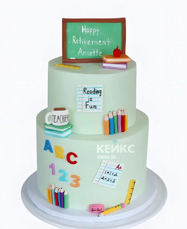 Милый торт на выпускной в детский сад с принадлежностями Милый торт на выпускной в детский сад с принадлежностями Фото