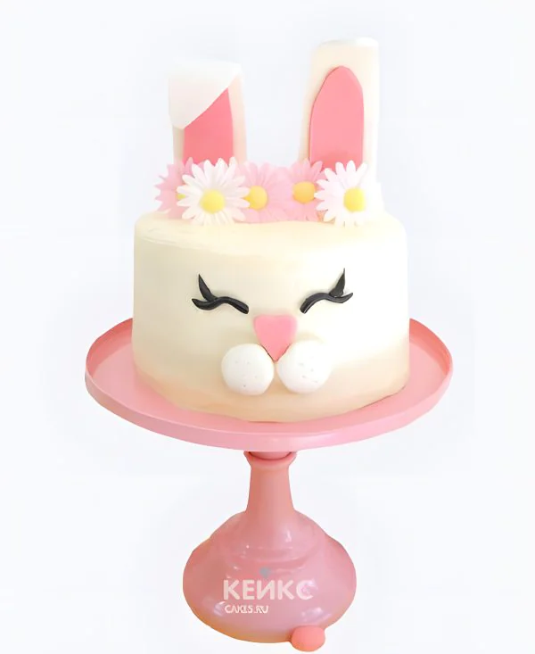 Очаровательный торт девочке на 10 лет с зайчиком Фото