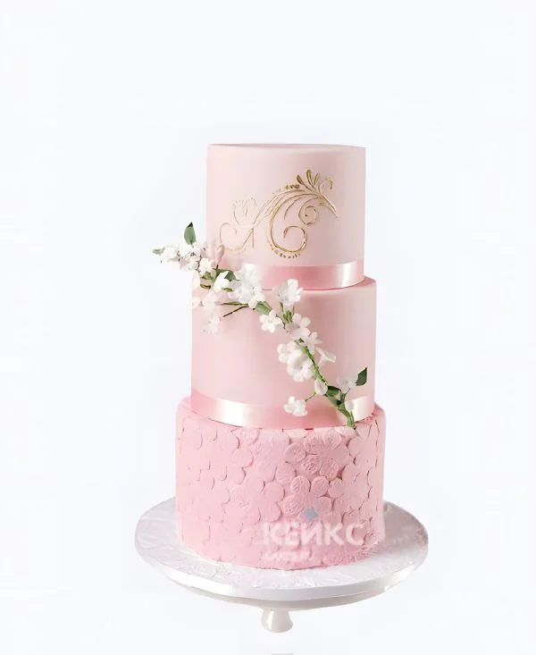 Превосходный торт девочке на 10 лет с цветами Фото