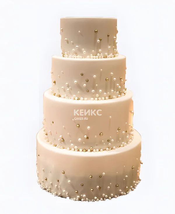 Изящный торт персикового цвета Фото