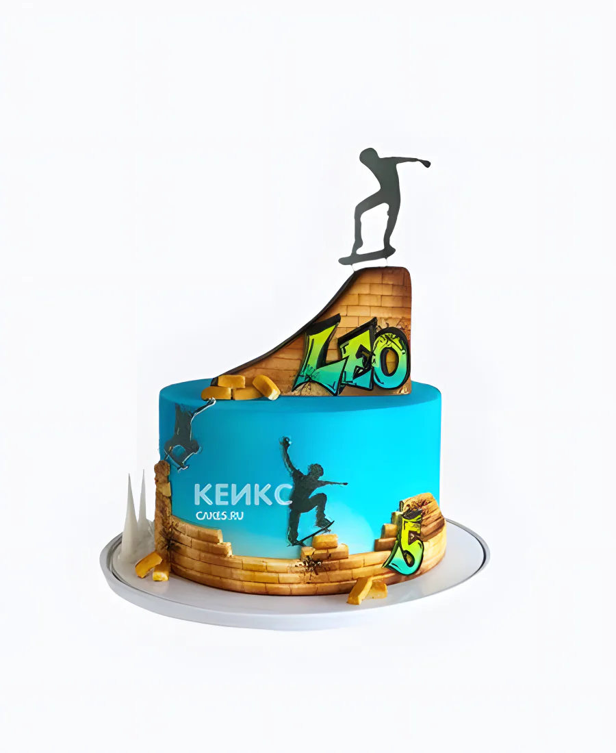 Торт мальчику на 5 лет скейтбордист Фото