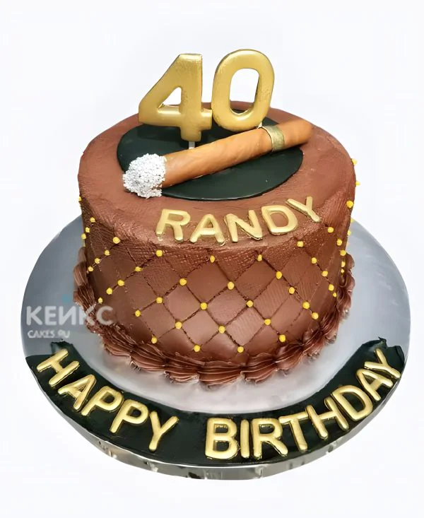 Торт мужчине на день рождения с сигарой и надписями Торт мужчине на день рождения с сигарой и надписями Фото