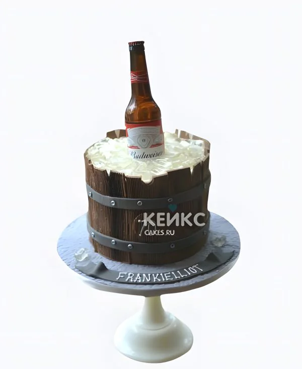 Торт мужчине на день рождения в виде бочки с бутылкой пива Торт мужчине на день рождения в виде бочки с бутылкой пива Фото