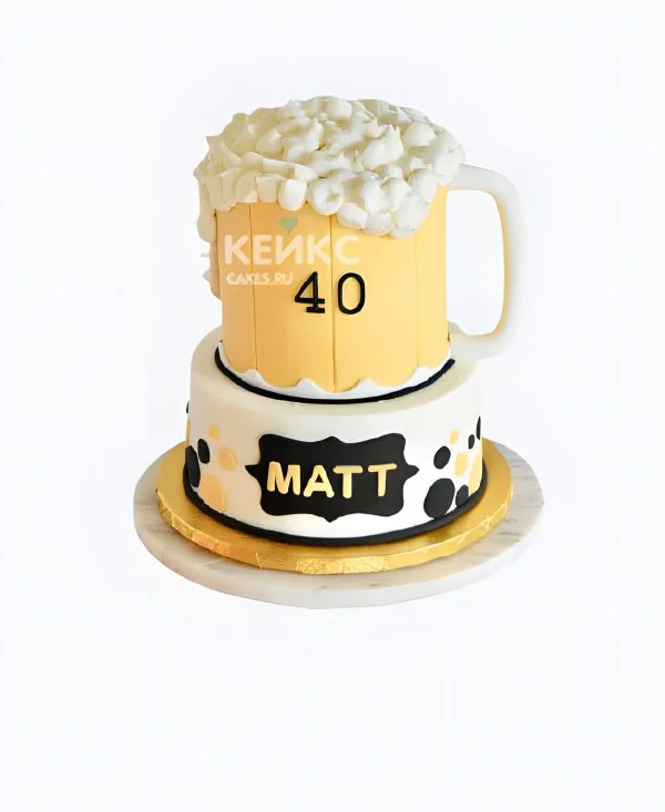 Торт мужчине на день рождения в виде кружки пива Торт мужчине на день рождения в виде кружки пива Фото