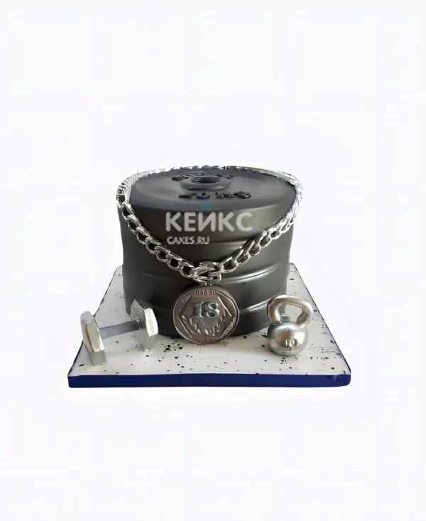 Торт на день рождения мужчине с цепью и штангой Торт на день рождения мужчине с цепью и штангой Фото