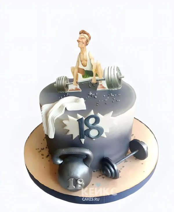 Торт на день рождения мужчине со штангой Торт на день рождения мужчине со штангой Фото