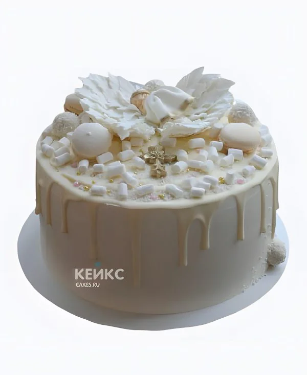 Торт на крестины девочке с макарон и фигуркой ангела Торт на крестины девочке с макарон и фигуркой ангела Фото