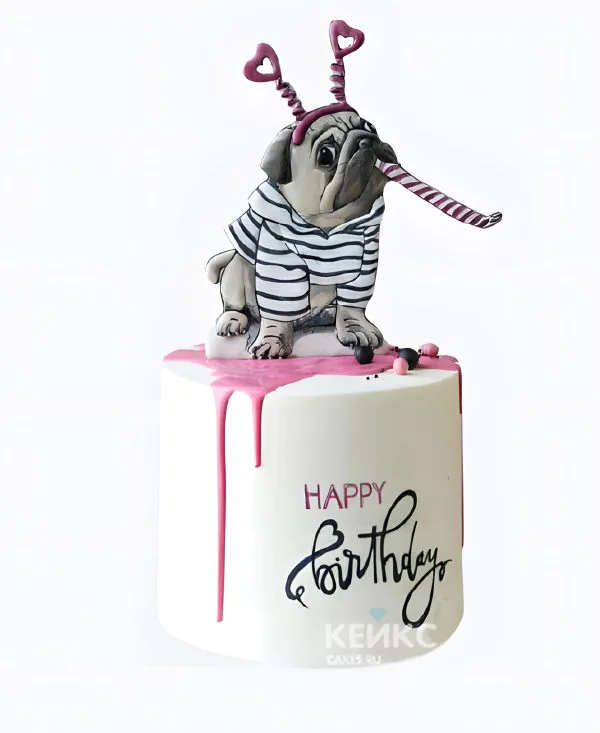 Торт с надписью и собакой Торт с надписью и собакой Фото