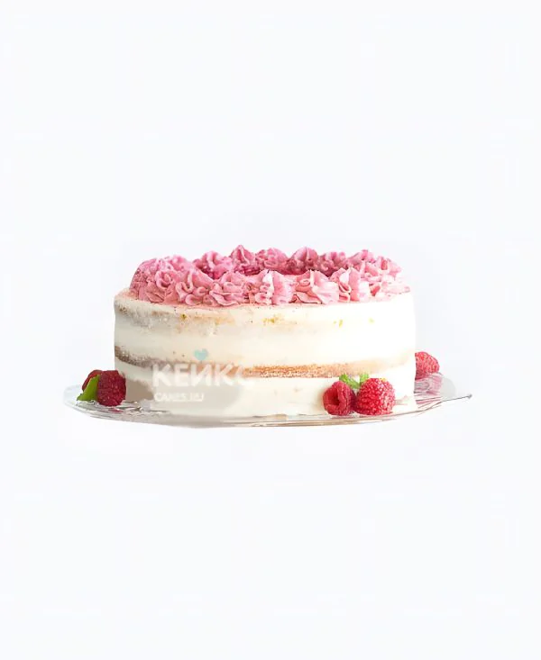 Торт с открытыми коржами и малиной Торт с открытыми коржами и малиной Фото