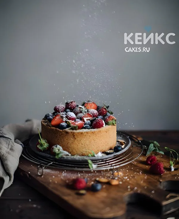 Вкусный торт для диабетиков с ягодным ассорти Фото