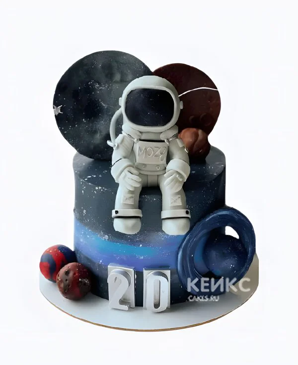 Аппетитный космический торт с космонавтом Аппетитный космический торт с космонавтом Фото
