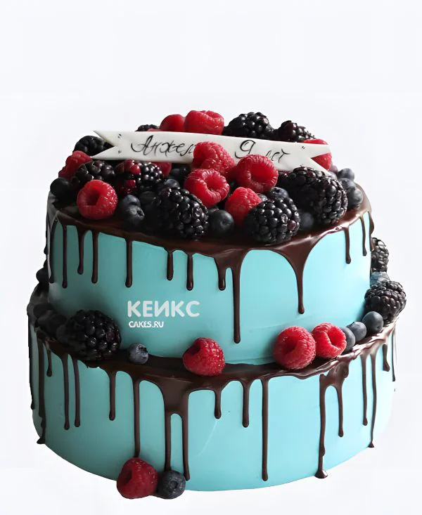 Аппетитный торт для мальчика без мастики с ягодным ассорти Аппетитный торт для мальчика без мастики с ягодным ассорти Фото