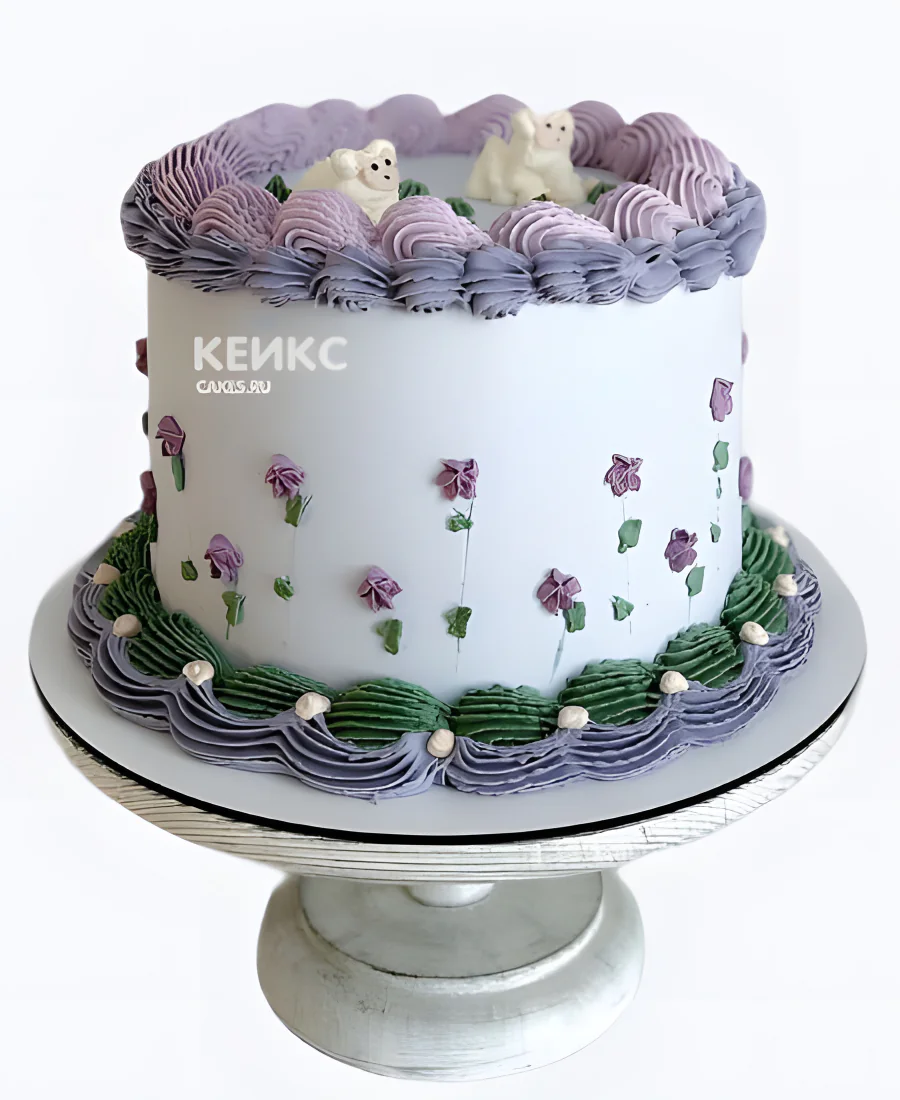 Бенто торт без мастики с овечками Бенто торт без мастики с овечками Фото