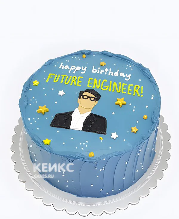 Бенто торт мужчине в синем цвете с рисунками и звездами Бенто торт мужчине в синем цвете с рисунками и звездами Фото