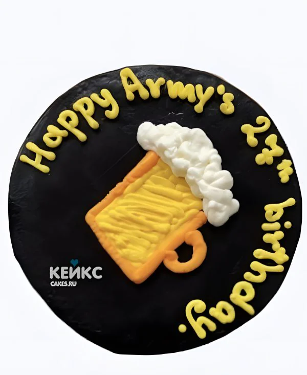Бенто-торт мужу черный с кружкой пива Бенто-торт мужу черный с кружкой пива Фото