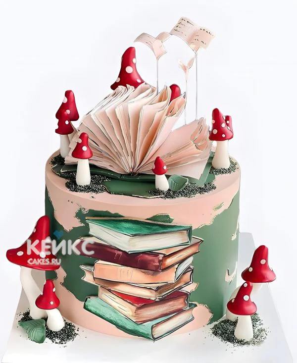 Бенто торт с книгой и грибами Бенто торт с книгой и грибами Фото