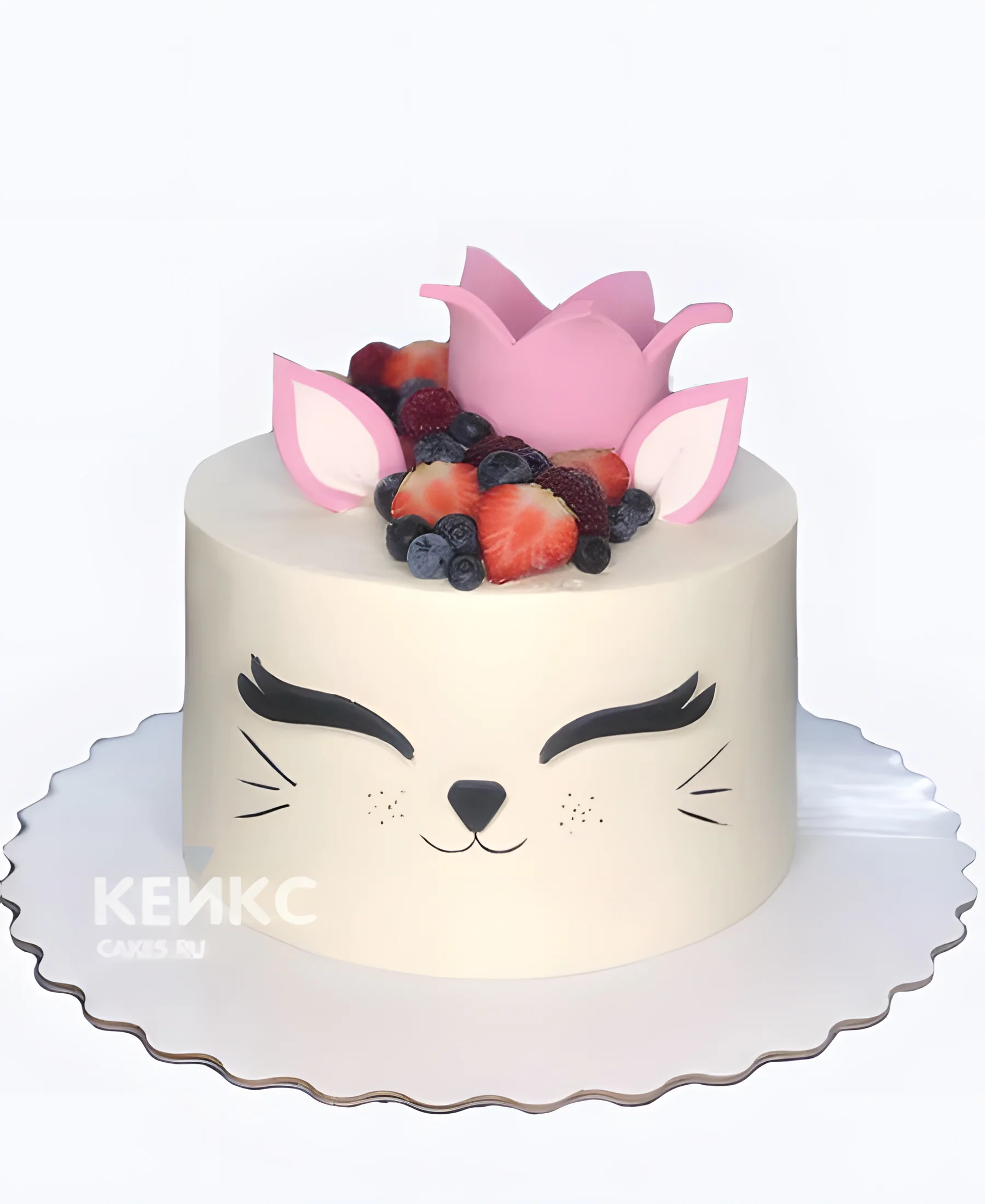 Бенто торт с кошкой и ягодным ассорти Бенто торт с кошкой и ягодным ассорти Фото