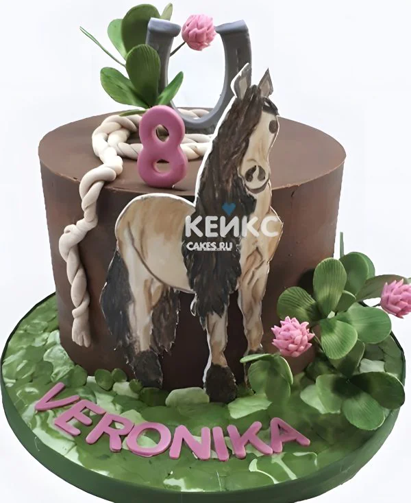 Бенто торт с лошадкой и цифрой 8 Фото