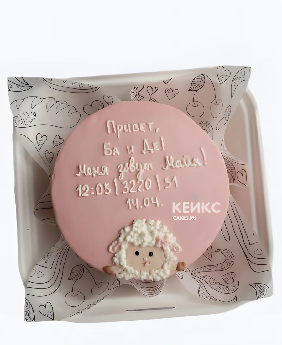 Бенто торт с овечкой на рождение Бенто торт с овечкой на рождение Фото