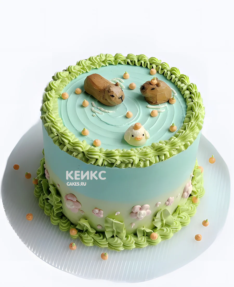 Бенто торт с семейкой капибар Бенто торт с семейкой капибар Фото