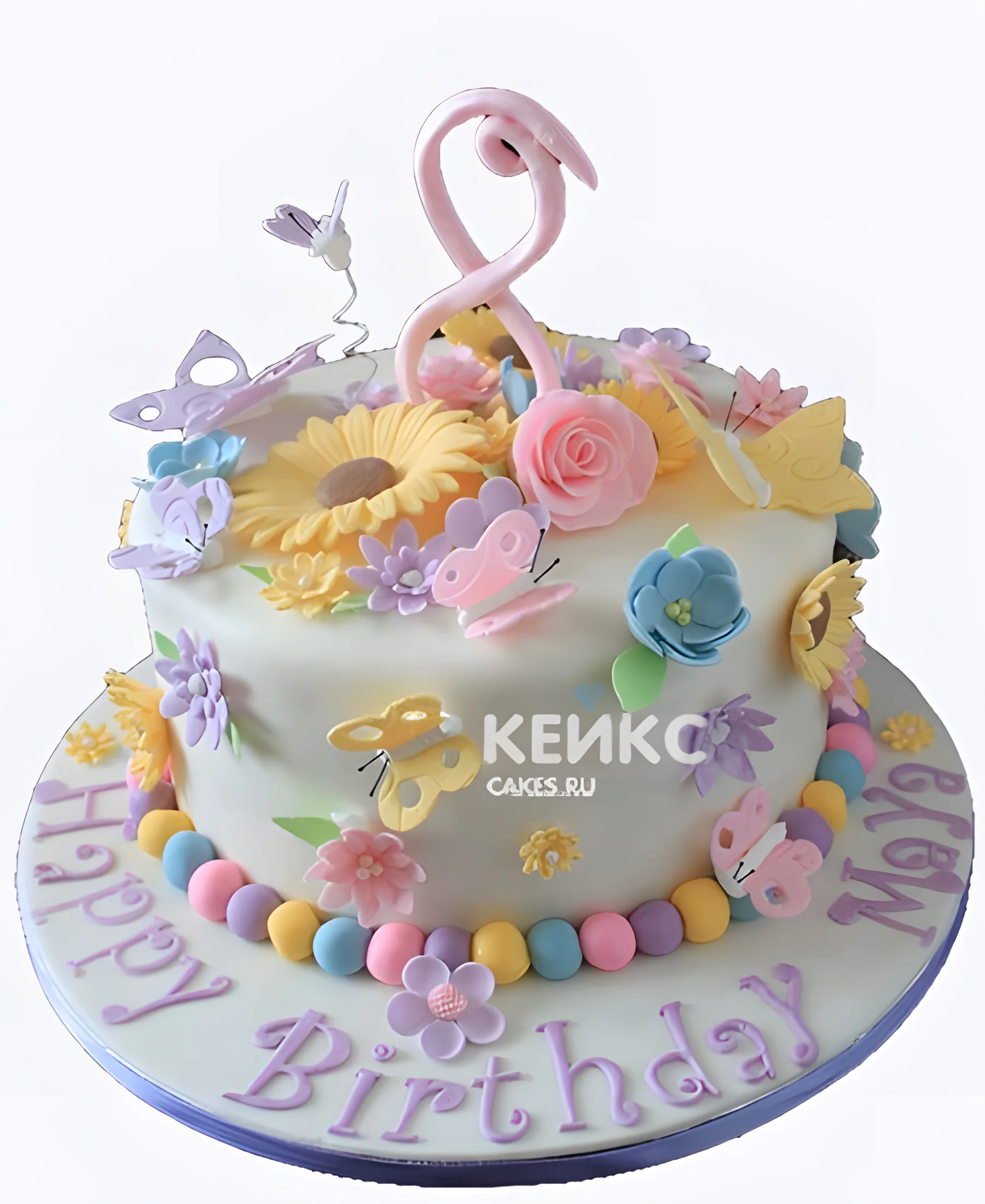 Бенто торт с цветами и цифрой 8 Бенто торт с цветами и цифрой 8 Фото