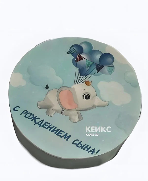 Бенто-торт сыну на день рождения с очаровательным слоненком Бенто-торт сыну на день рождения с очаровательным слоненком Фото