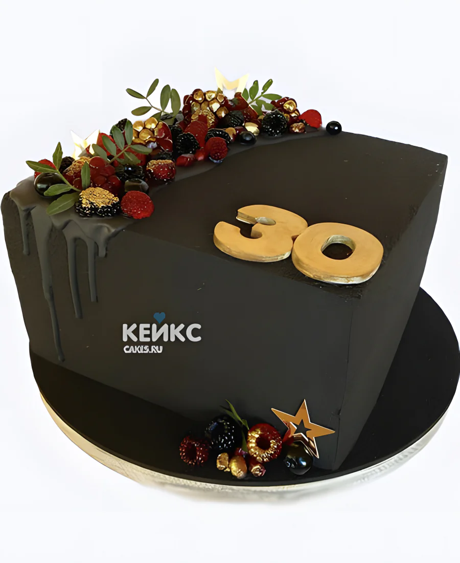 Черный квадратный торт на юбилей 30 лет мужчине Черный квадратный торт на юбилей 30 лет мужчине Фото