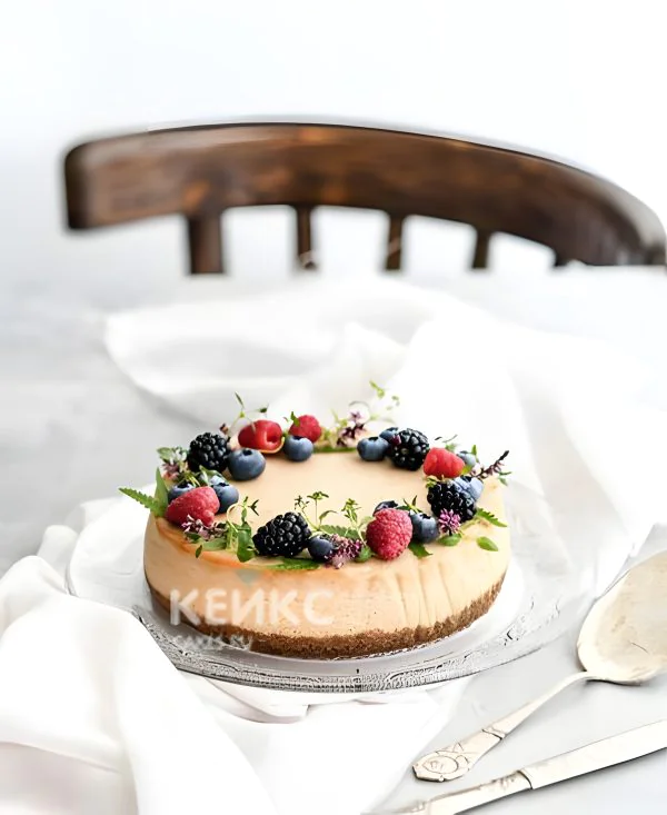 Диабетический торт с ягодами и ветками Фото