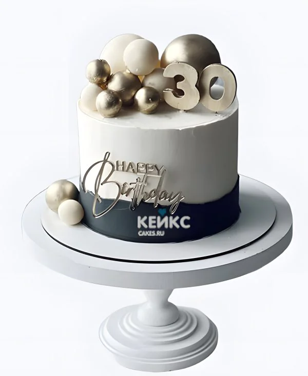 Двухцветный торт на юбилей 30 лет Фото