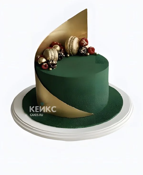 Эксклюзивный торт женщине на юбилей 30 лет с сусальным золотом Фото