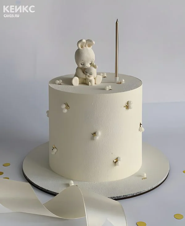 Эстетичный торт с двумя зайчиками Эстетичный торт с двумя зайчиками Фото