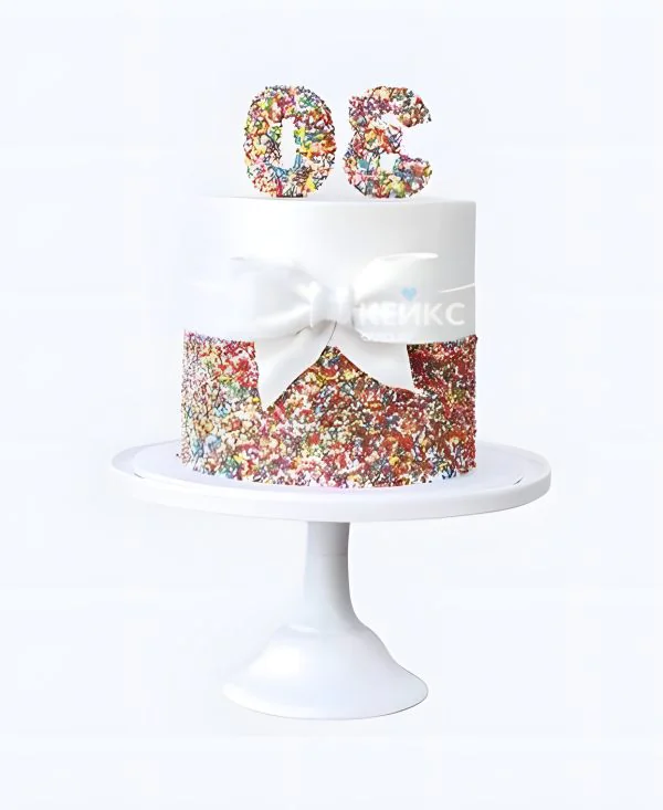 Яркий торт женщине на 30 лет с бантом Фото