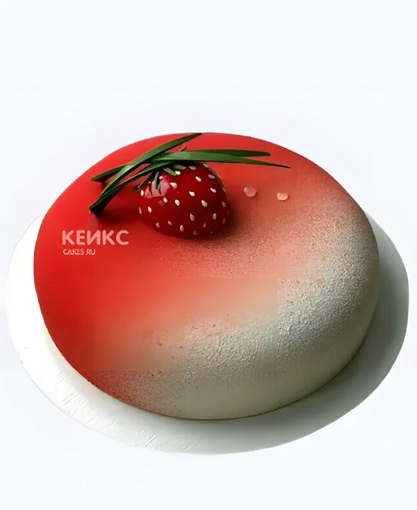 Яркий велюровый торт с клубникой Яркий велюровый торт с клубникой Фото