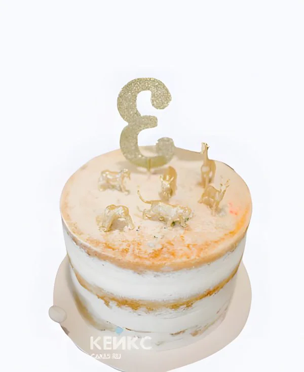 Карамельный торт девочке на 3 года с животными Фото