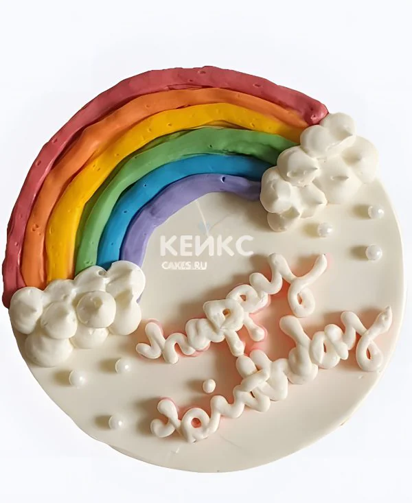 Красивый бенто торт с радугой Красивый бенто торт с радугой Фото